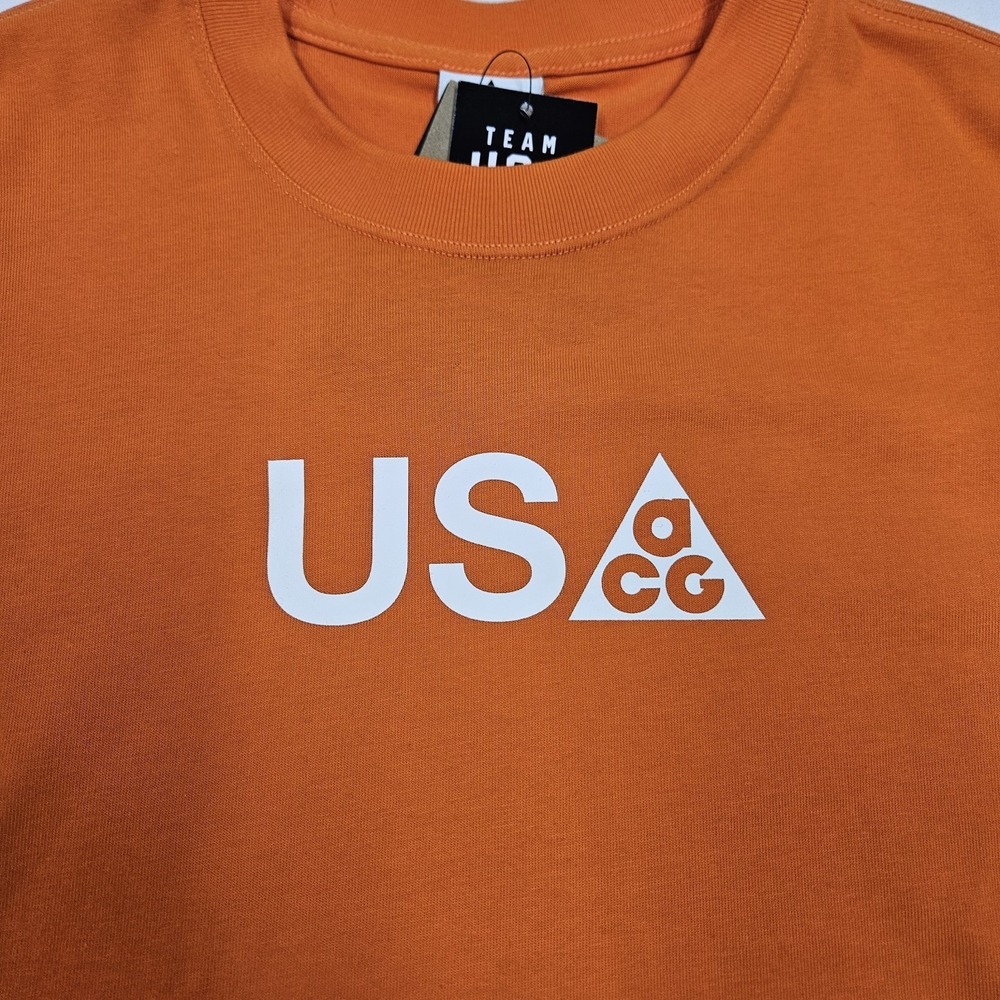 Nike ACG Team USA Dri-Fit Graphic Shirt Orange IQ4095-819 Women's Size Large - Picture 2 of 8